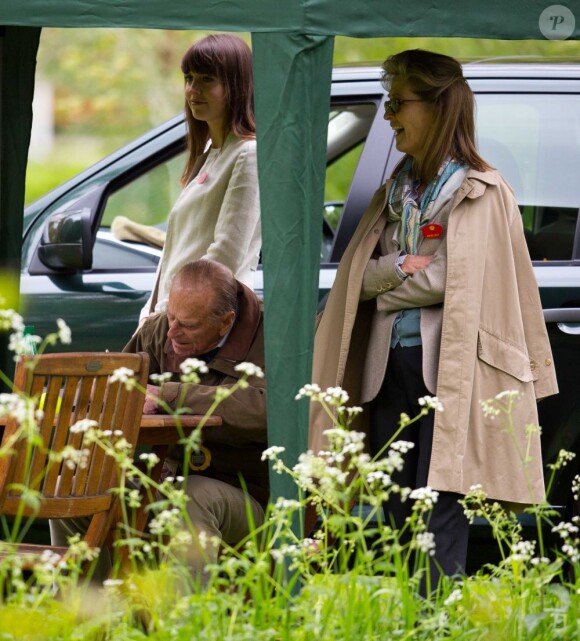 Le duc d'Edimbourg dans le jury de l'épreuve d'attelage au Windsor Horse Show le 11 mai 2013.