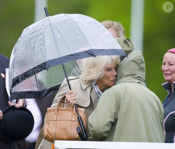 <p>Elizabeth II et Camilla Parker Bowles au Windsor Horse Show le 10 mai 2013</p>