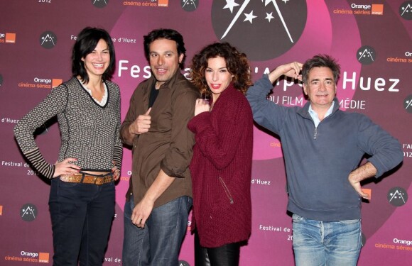Artus de Penguern, avec Helena Noguerra, Bruno Salomone et Anne Depetrini lors de la présentation du film La Clinique de l'amour à Paris le 10 juin 2012