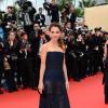 Virginie Ledoyen superbe et en légère transparence à la montée des marches de Jeune Et Jolie, premier film en compétition, au Palais Des Festivals de Cannes, le 16 mai 2013.