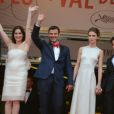 Frédéric Pierrot, Géraldine Pailhas, François Ozon, Marine Vacth and Fantin Ravat lors de la montée des marches de Jeune Et Jolie, premier film en compétition, au Palais Des Festivals de Cannes, le 16 mai 2013.