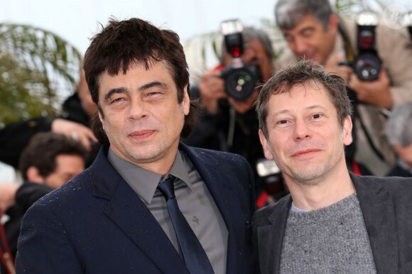 Benicio del Toro, Mathieu Amalric au photocall du film Jimmy P. lors du 66e festival du film de Cannes le 18 mai 2013.