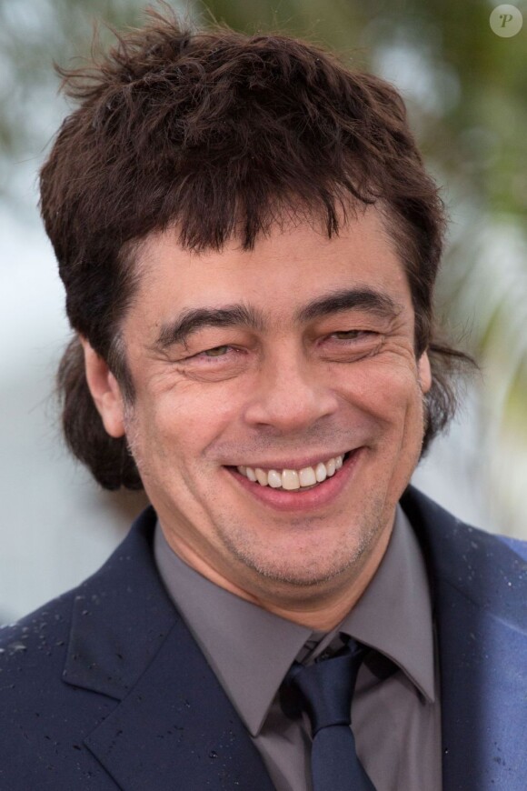 Benicio del Toro tout sourire pendant le photocall du film Jimmy P. lors du 66e festival du film de Cannes le 18 mai 2013.