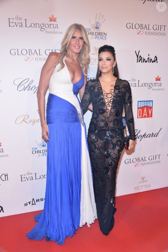 Tiziana Rocca et Eva Longoria au Global Gift Gala au Carlton à Cannes pendant le 66e Festival de Cannes, le 19 mai 2013