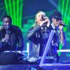 Akon, David Guetta et Ne-Yo sur la scène des Billboard Music Awards à Las Vegas, le 19 mai 2013.