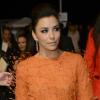 Eva Longoria se rend au restaurant Tetou à Cannes, habillée d'un look Emilio Pucci (collection automne-hiver 2013-2014) et de souliers Brian Atwood. Cannes, le 19 mai 2013.