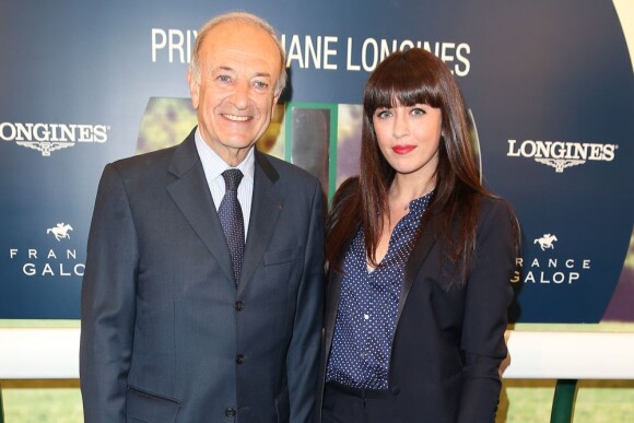 Nolwenn Leroy et Bertrand Bélinguier (président de France Galop) à la soirée de lancement du Prix de Diane Longines 2013 au Pavillon Gabriel, le 22 mai 2013.