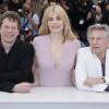 Mathieu Amalric, Emmanuelle Seigner et Roman Polanski lors du photocall du film "La Vénus à la fourrure" au 66e Festival du Film de Cannes le 25 mai 2013