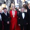 Mathieu Amalric, Emmanuelle Seigner et Roman Polanski lors de la montée des marches du film "La Vénus à la fourrure" au 66e Festival du Film de Cannes le 25 mai 2013