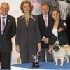 La reine Sofia d'Espagne au Salon international du chien, à Madrid, le 26 mai 2013.