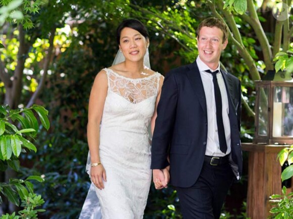 Mariage de Mark Zuckerberg avec Priscilla Chan en mai 2012 à Palo Alto