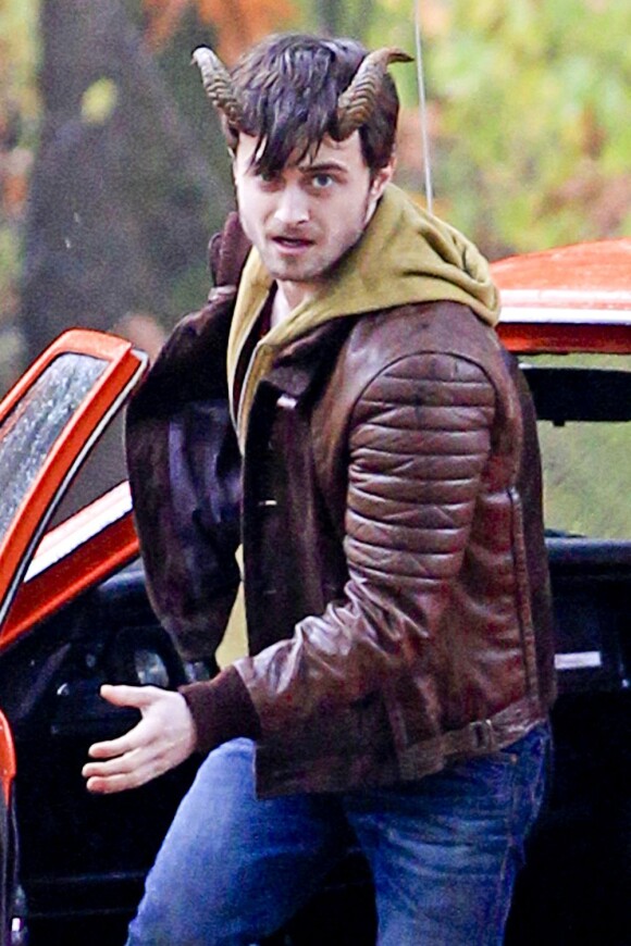 Daniel Radcliffe sur le tournage du film Horns le 29 octobre 2012 au Canada