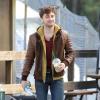 Daniel Radcliffe sur le tournage du film Horns à Los Angeles le 2 octobre 2012