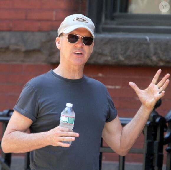 Michael Keaton sur le tournage de Birdman à New York, le 1er juin 2013.