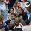 Jean-Roch avec sa petite amie Anais, enceinte, et son frère Dominique Pedri lors du concert de Rihanna au Stade de France. Pas moins de 80 000 personnes ont assisté à ce concert exceptionnel à Paris, le 8 juin 2013