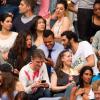 Jo-Wilfried Tsonga, son amie et Ramzy Bédia lors du concert de Rihanna au Stade de France. Pas moins de 80 000 personnes ont assisté à ce concert exceptionnel à Paris, le 8 juin 2013