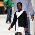 Mercy James, la fille de Madonna, se rend à un service de la kabbale, à New York, le 8 juin 2013.