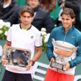 Rafael Nadal s'est imposé face à son compatriote David Ferrer à Roland-Garros, à Paris le 9 juin 2013.