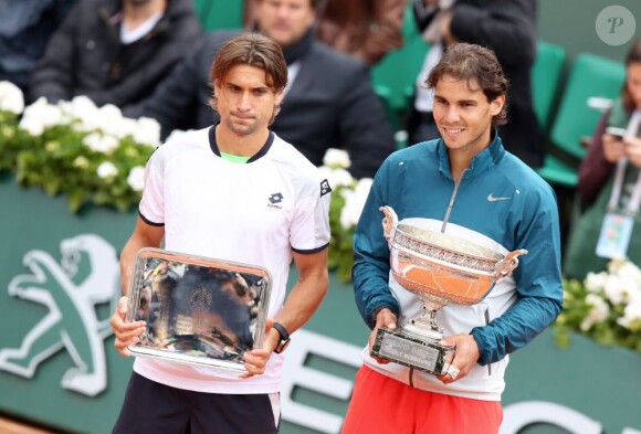 Rafael Nadal s'est imposé face à son compatriote David Ferrer à Roland-Garros, à Paris le 9 juin 2013.