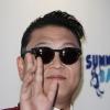 Psy pose avant le concert Summertime Ball organisé par Capital FM au stade de Wembley à Londres le 9 juin 2013.
