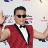 Psy pose avant le concert Summertime Ball organisé par Capital FM au stade de Wembley à Londres le 9 juin 2013.