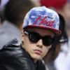 Justin Bieber assiste au match de basket de Miami Heat contre Indiana Pacers à Miami, le 3 juin 2013.
