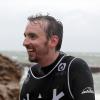 Christophe Willem heureux de lui-même lors de l'Odyssée du flocon à la vague 2013 à Saint-Jean-de-Luz, le 8 juin 2013