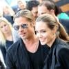 Brad Pitt et Angelina Jolie à l'avant-premiere du film "World War Z" à Paris. Juin 2013.