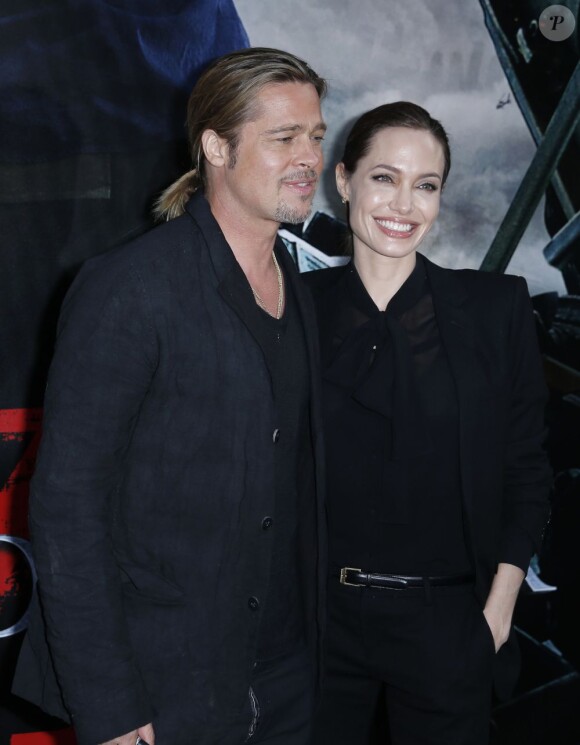 Brad Pitt et Angelina Jolie à la première du film "World War Z" à l'UGC Normandie à Paris le 3 juin 2013.