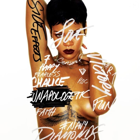 La cover de l'album Unapologetic de Rihanna, sorti en novembre 2012 et certifié disque de platine.