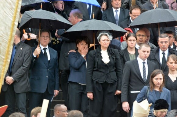Martine Aubry en larmes lors de l'hommage rendu à Pierre Mauroy à Lille, le 13 juin 2013.