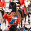 Le prince Charles, colonel des Welsh Guards, le 15 juin 2013, lors de la parade Trooping the Colour, à la gloire des forces armées et de l'anniversaire de la souveraine, Elizabeth II.