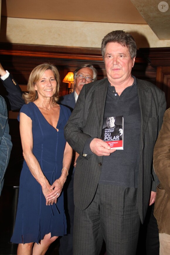 Claire Chazal et l'écrivain François Guérif à la soirée du Prix des Editeurs 2013 au café-restaurant littéraire "Les Editeurs" à Saint-Germain-des-près à Paris, le 18 juin 2013.
