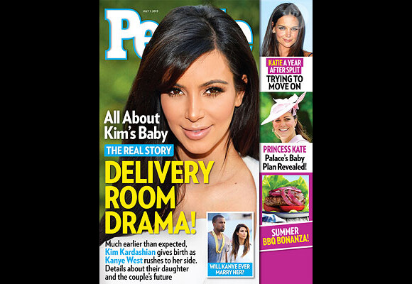 Magazine PEOPLE qui raconte l'accouchement de Kim Kardashian. Juin 2013.