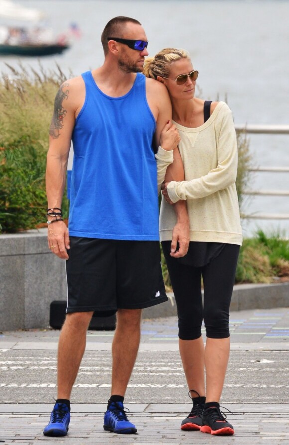 Heidi Klum et Martin Kirsten se détendent en faisant du sport en plein New York. Le 16 juin 2013.