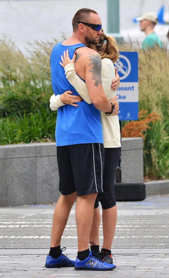 Heidi Klum et Martin Kirsten, sportifs et affectueux à New York. Le 16 juin 2013.