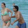 Radamel Falcao et sa belle Lorelei Taron dans les eaux transparentes de Miami, le 19 juin 2013