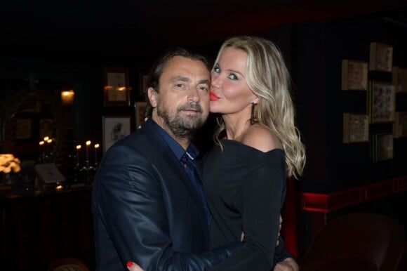 Henri Leconte et sa femme Florentine lors de son 50e anniversaire célébré au restaurant Très Honoré à Paris le 30 mai 2013