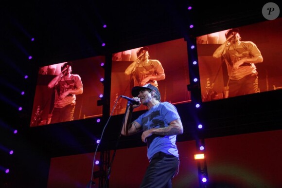 Anthony Kiedis, leader des Red Hot Chili Peppersen concert à Guadalajara au Mexique le 3 mars 2013.