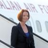 Julia Gillard, Première ministre de l'Australie, en voyage à New Dehli, le 15 octobre 2012.