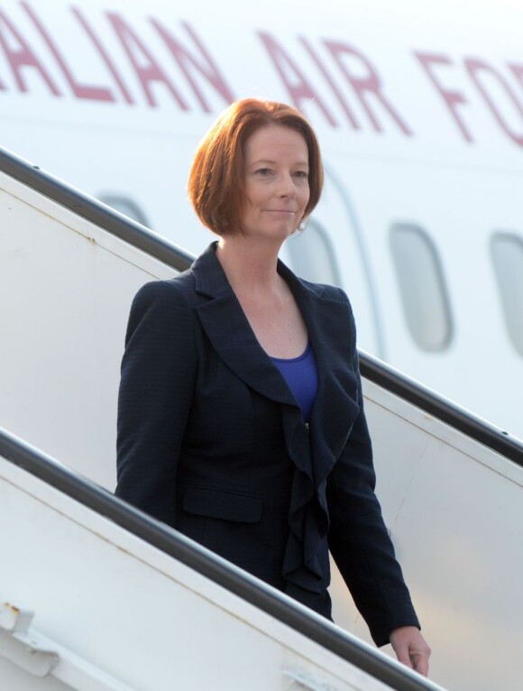 Julia Gillard, Première ministre de l'Australie, en voyage à New Dehli, le 15 octobre 2012.