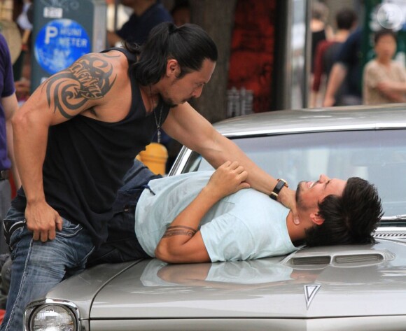 Taylor Lautner sur le tournage du film Tracers à New York, le 24 Juin 2013.