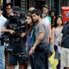 Marie Avgeropoulos et Taylor Lautner pendant le tournage du film Tracers à Chinatown, New York, le 24 Juin 2013.