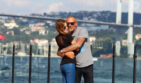 Christian Audigier et sa fiancée Nathalie Sorensen en vacances à Istanbul, le 24 Juin 2013.