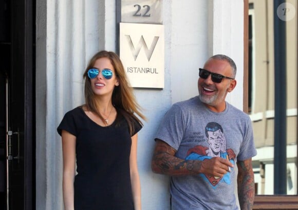 Christian Audigier et sa fiancée Nathalie Sorensen en vacances à Istanbul en Turquie le 24 Juin 2013.