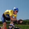 Lance Armstrong sur le Tour de France lors de l'étape entre Regnie et Durette-Macon le 27 juillet 2002