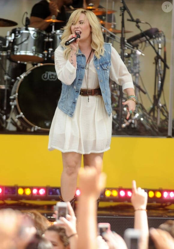 Demi Lovato en concert pour l'émission "Good Morning America" à New York, le 28 juin 2013.