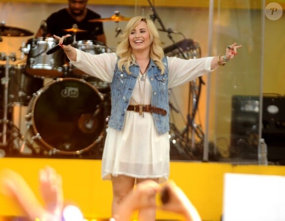 Demi Lovato en concert pour l'émission télé "Good Morning America" à New York, le 28 juin 2013.