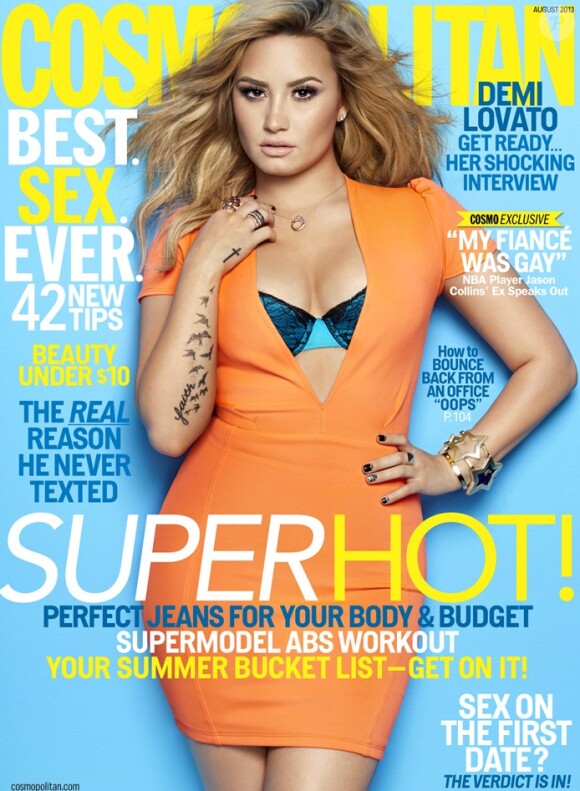 Demi Lovato en couverture du magazine Cosmopolitan, daté du mois d'août 2013.