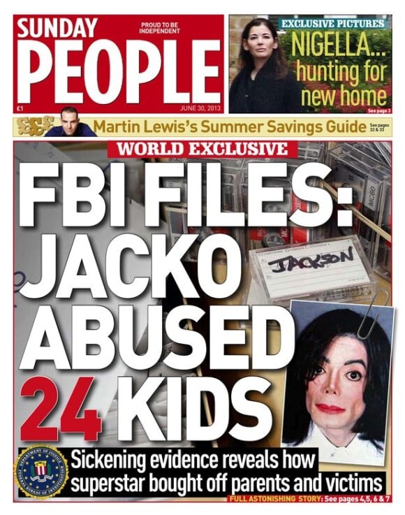 Le journal anglais Sunday People a révélé l'existence de documents étayant la thèse d'actes pédophiles de la part de Michael Jackson.